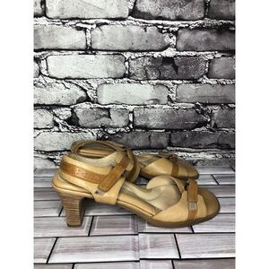 Beautifeel Brown Leather Open Toe Heel Strap Sandals Women Sz 41EU/10.5M US
